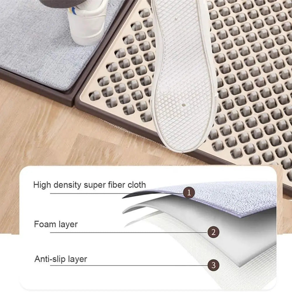 Multi-functional shoe shining floor mat