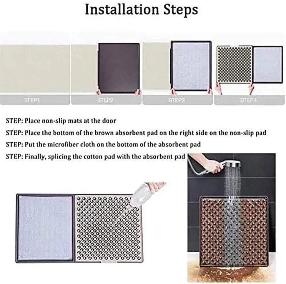 Multi-functional shoe shining floor mat