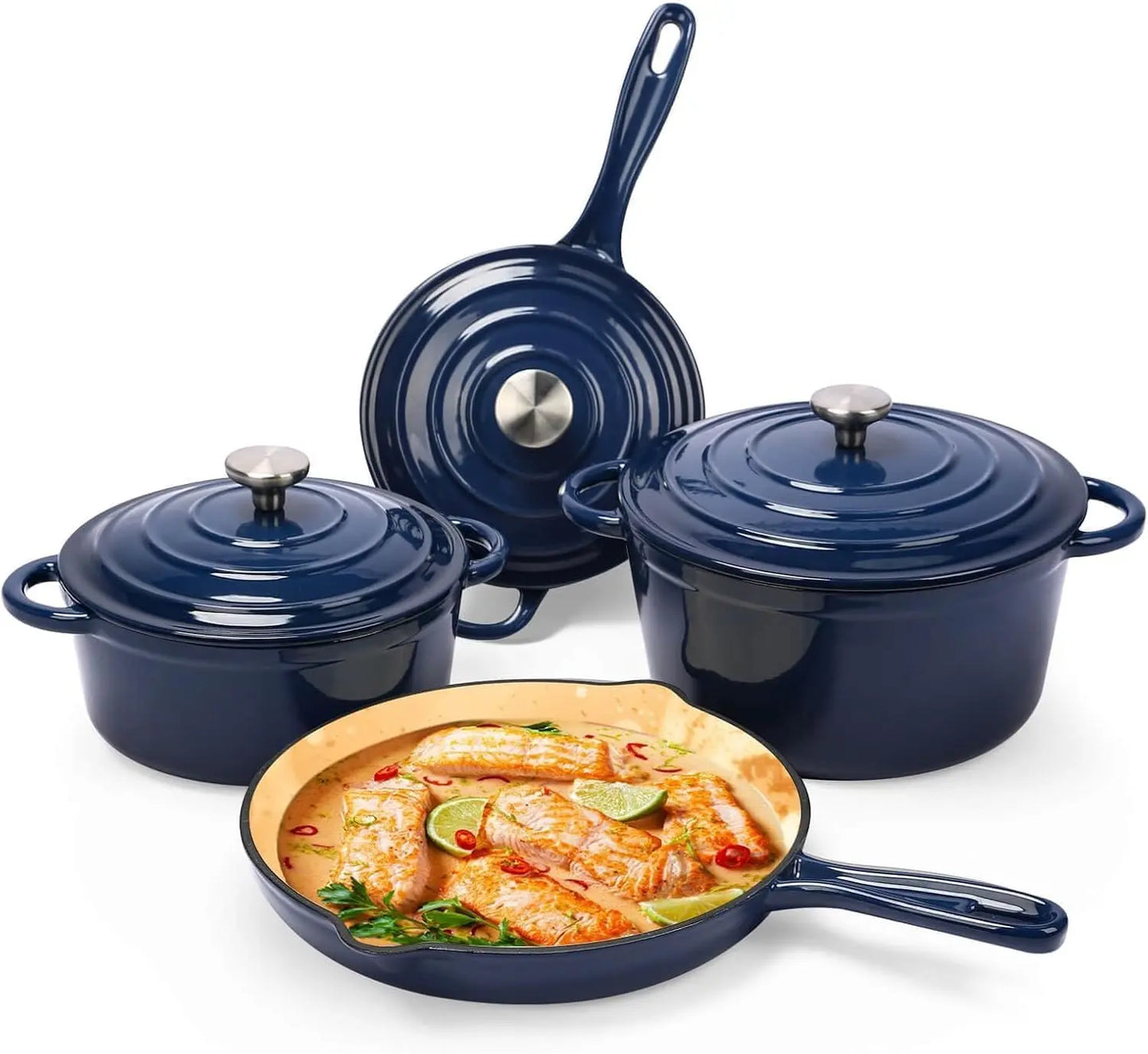 7-Piece Enameled Cast Iron Cookware Set