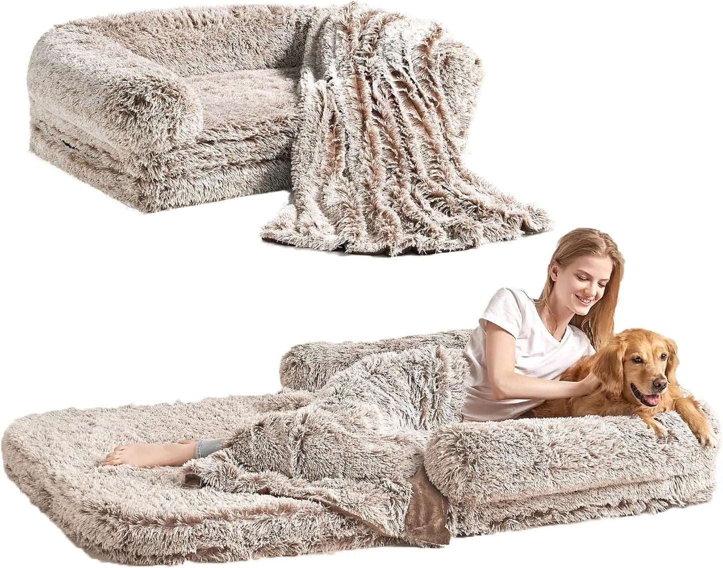 Foldable Bed for Both Humans and Dogs