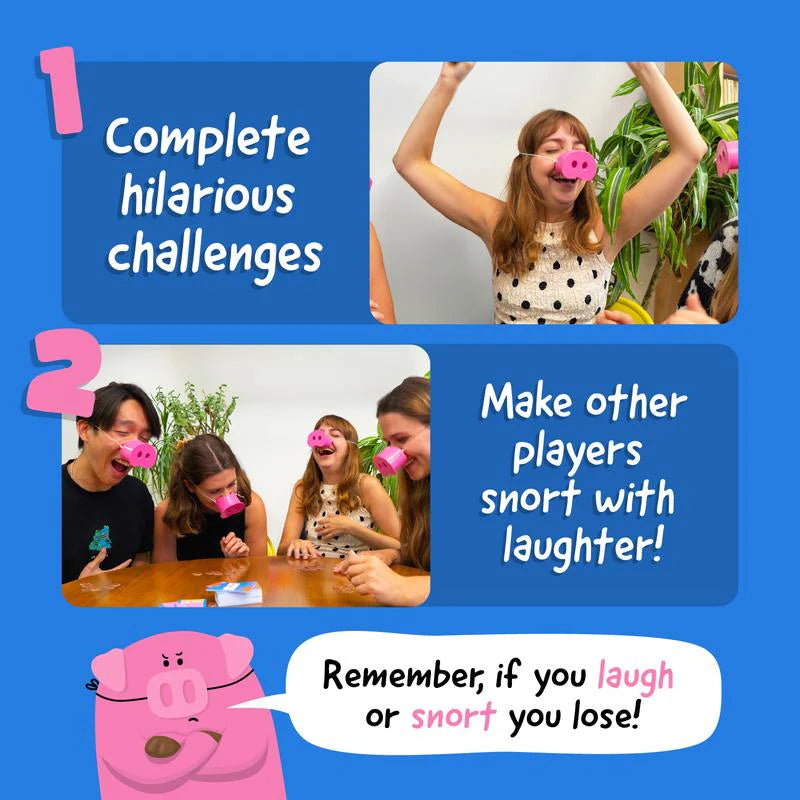Family Games for Kids and Adults | 150 Challenge Cards, 5 Pig Snouts & Mud Tokens | Funny Games for Friend & Family, 4-8 Players, Ages 8+