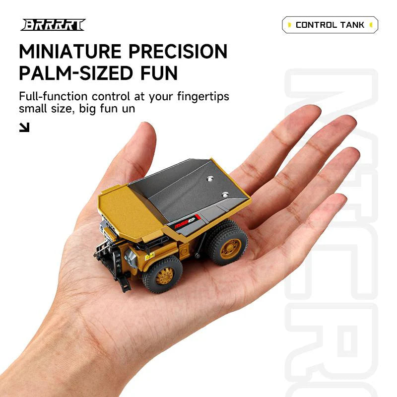 1/64 Mini RC Construction Trucks Set with Lights, Sounds & Full Detail