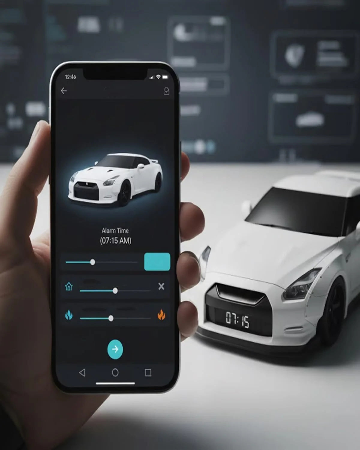 Hypercar Alarm Clock with Realistic Engine Sound, LED Display & Cool Mist Exhaust Flame Effect